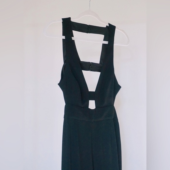 JAY GODFREY Black Sleek Formal Wide Leg Jumpsuit - Picture 3 of 5